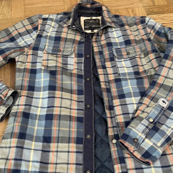 Buffalo mens quilted shirt jacket plaid blue size medium - Picture 5 of 7